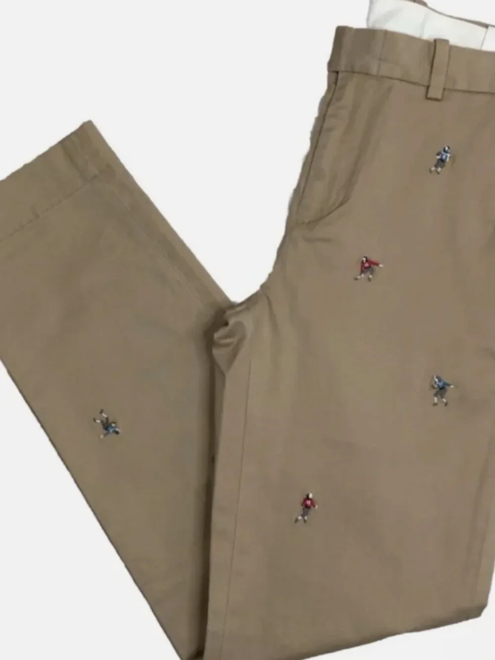 Brooks Brothers Men's Milano Fit Football Embroidered Chino Pants | Tan Khaki